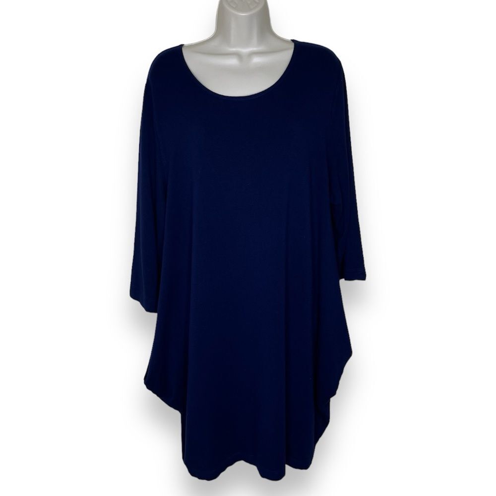 Bryn Walker Bakki Tunic in Kilt Blue Womens Size Medium Lagenlook Made in USA